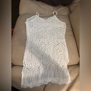 White Crochet Swim cover up